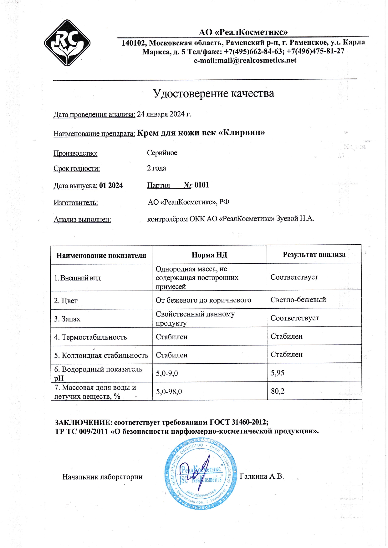 Паспорт №0120240101
